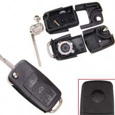 Викидний ключ запалювання, заготівля корпус під чіп, 3 кнопки, Skoda