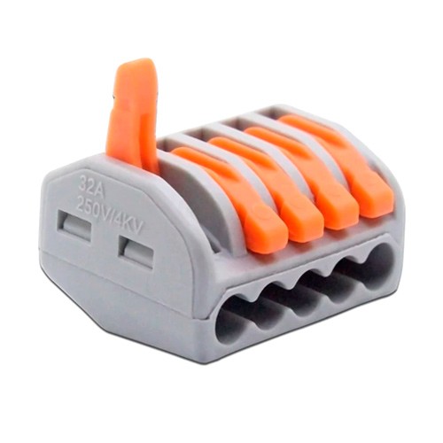 10x Клемна колодка 5pin клема сполучна c важелями 400В 32А 4мм2, 104934