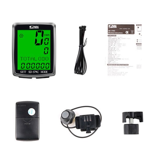 Велокомпʼютер бездротовий одометр спідометр 27 функцій SD-579C з кнопкою, 105145