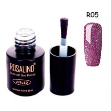 Гель-лак для нігтів манікюру 7мл Rosalind, шіммер, R05 фіалковий