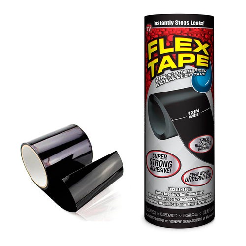 Водонепроникна ізоляційна стрічка FLEX TAPE 150x30см прогумована, 101213