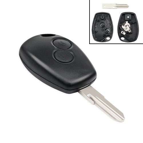 Ключ запалювання, заготівля корпус під чіп, 2 кнопки для Renault, VAC102, 105392