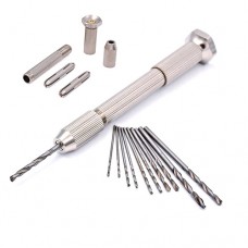 Дриль ручний механічний міні, 2 двосторонні цанги, 10 свердл