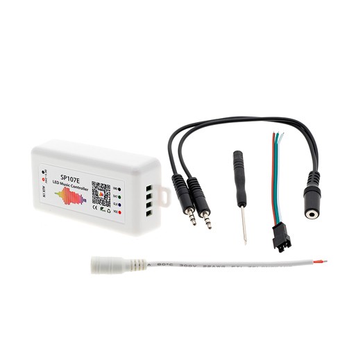 Контролер музичний Bluetooth для RGB стрічок модулів WS2812B, SP107E, 104949