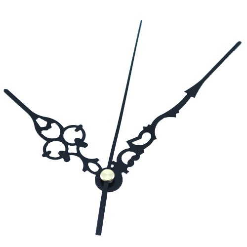 Стрілки для годин, годинникового механізму комплект з 3 стрілок, чорні фігурні, 100793