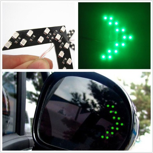 Вказівники повороту LED для авто на бічне дзеркало, пара, зелені, 100016