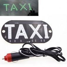 Автомобільне LED табло табличка Таксі TAXI 12В, зелене в прикурювач