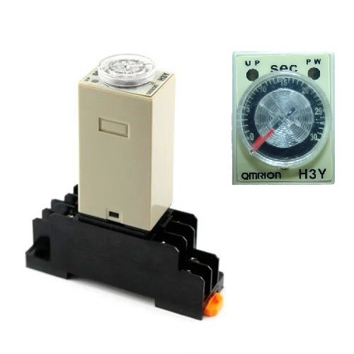 Реле годинника, таймер Omron H3Y-2, 0-30с 12В 5А на DIN-рейку, 104833