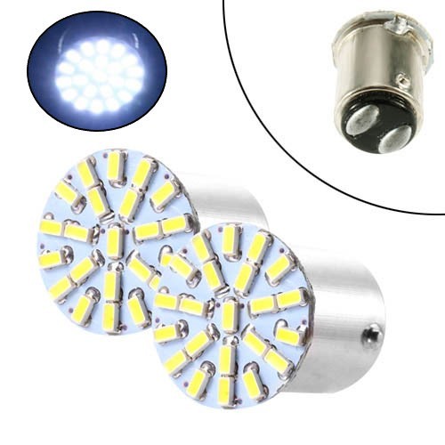 LED 1157 BAY15D P21 лампа в автомобіль 2шт, 22 SMD 3014, білий, 100265