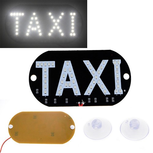 Автомобільне LED табло табличка Таксі TAXI 12В, біле, 100244