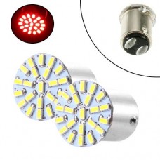 LED 1157 BAY15D P21 лампа в автомобіль 2шт, 22 SMD 3014, червоний