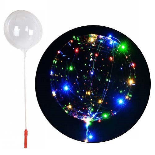 5x Шарик повітряний надувний круглий світиться з LED-підсвіткою, 50см, 100667
