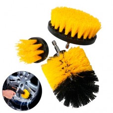 Набір щіток-насадок 3шт на шуруповерт дрель для чищення автомобіля
