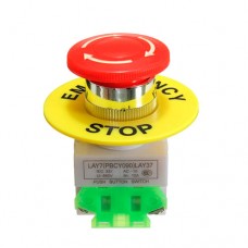 Кнопка аварійного відключення 40мм 660В 10А 1NO + 1NC з фіксацією грибок