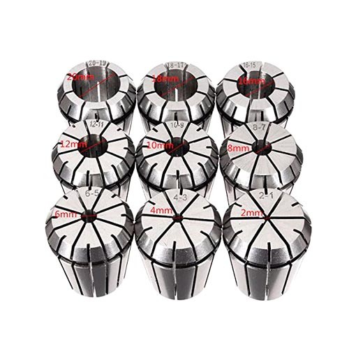 Набір з 9 цанг ER32 2-20мм для станку з ЧПУ, 105044