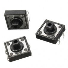 Кнопка тактова, мікрокрик 100шт, DIP 4 контакти, 12x12x7.3мм