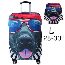 Чохол для дорожньої валізи на валізу захисний 28-30 "L, Dog in Glasses