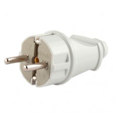 Вилка пряма з заземленням розбірна 16А 220В, біла Desant A518