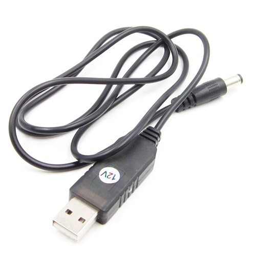 Кабель перехідник, перетворювач напруги 5-12В, USB - 5.5x2.1мм, 103073