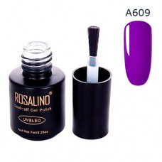 Гель-лак для нігтів манікюру 7мл Rosalind, шелак, А609 неон фіолетовий