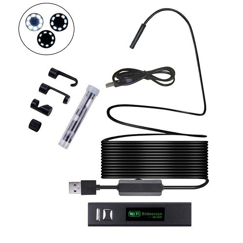 Бороскоп ендоскоп Wi-Fi USB камера 1600x1200 8мм кабель 10м Android Windows, 101522