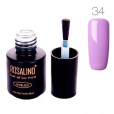Гель-лак для нігтів манікюру 7мл Rosalind, шелак, 34 світло-фіолетовий
