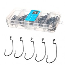 Набор из 100 крючков рыболовных №2-3/0, офсетные крючки
