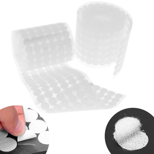 Круглі липучки застібки 2000шт(1000 пар) самоклеючі 15мм, білі, velcro, 100943