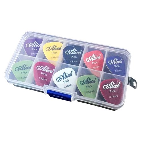Медіатор для гітари Alice 60шт нейлон 0.58-1.5мм в кейсі, 102710