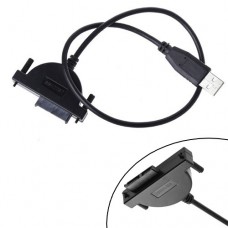 Перехідник USB 2.0 - Slimline SATA 13pin 6 + 7pin CD / DVD приводу ноутбука