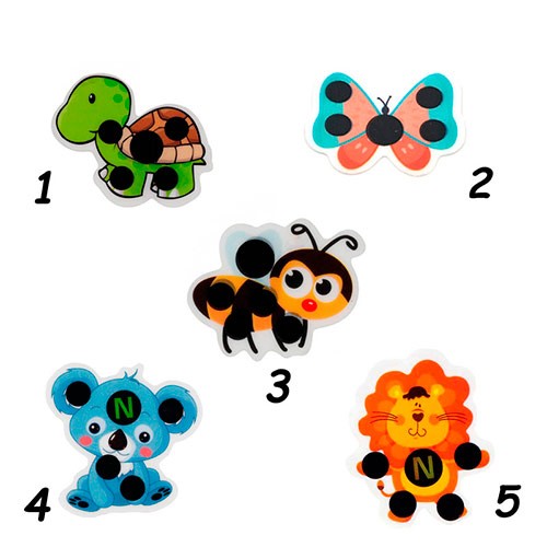 10х Термометр-наклейка на лоб, градусник стікер дитячий, звірятка, 102083