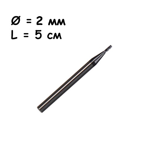 Фреза кінцева з металу 2x50x4мм HRC50 свердло твердосплавне MZG, 105075